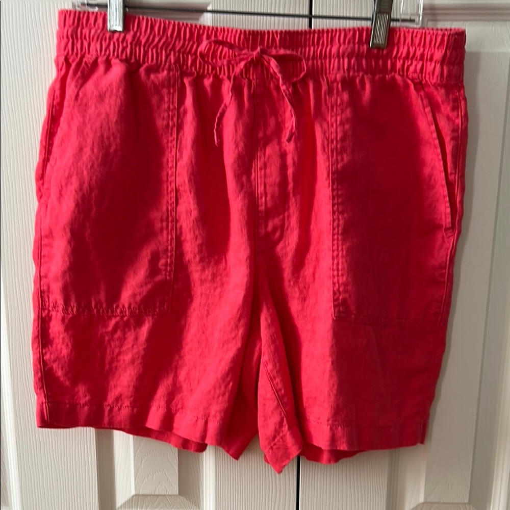 Lands' End Women's High Waist Linen Shorts